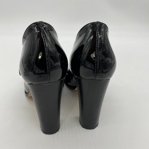 FSJ Black Patent Leather Mary Jane Chunky Heels - Picture 5 of 8